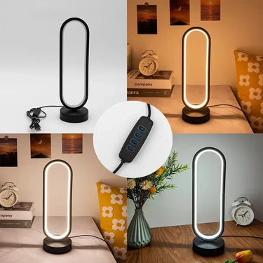 Dimmable LED Ring Table Lamp – 3 Color Options - InspiredGrabs.com